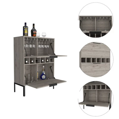 Gulches Wine Cabinet With 6 Cubbies, 2 Door Flexible Cabinets, 4 Legs And 34.3'' Superior Top 8 Gulches Wine Cabinet With 6 Cubbies, 2 Door Flexible Cabinets, 4 Legs And 34.3'' Superior Top - Image 8
