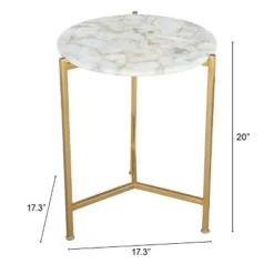 Heron Side Table White/Gold - ZM Home -Baxton Studio Shop GUEST bb5df6eb 71d7 4f02 8db4 feeb4159a340