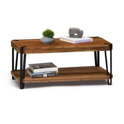 Alaterre Furniture Ryegate Live Edge Solid Wood Coffee Table Metal And Wood -Baxton Studio Shop GUEST bb84d483 36db 467b be7d 4c82b94a9069