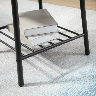 HOMCOM Side Table With 2-Tier Storage, End Table With Metal Frame For Living Room 5 HOMCOM Side Table With 2-Tier Storage, End Table With Metal Frame For Living Room - Image 5