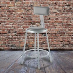 2pk 24" Adjustable Heavy Duty Vinyl Padded Steel Barstool With Backrest Gray - Hampden Furnishings 12 2pk 24" Adjustable Heavy Duty Vinyl Padded Steel Barstool With Backrest Gray - Hampden Furnishings -Baxton Studio Shop GUEST bb8bfba6 ad70 45d2 9563 dc65d7644795