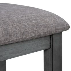 6-Piece Farmhouse Rustic Wooden Dining Table Set With 4 Chairs And Bench, Antique Gray - ModernLuxe -Baxton Studio Shop GUEST bc4f035f 8aff 4b89 a5ab bb7adbc45a12