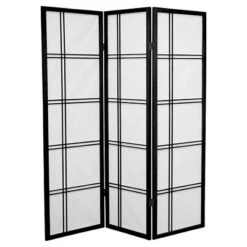 5 Ft. Tall Double Cross Shoji Screen (3 Panels) - Oriental Furniture