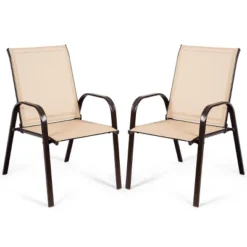 Costway 2PCS Patio Chairs Deck Yard W/Armrest Brown/Beige/Gray 19 Costway 2PCS Patio Chairs Deck Yard W/Armrest Brown/Beige/Gray -Baxton Studio Shop GUEST bc680b62 eed4 42b2 9b65 8e22e7c45f6f