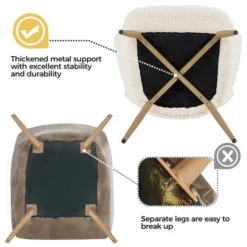 Yaheetech Boucle Accent Chair With Wood-tone Metal Legs Ivory -Baxton Studio Shop GUEST bc9b55f5 518f 4219 9ef9 3a08f6da8727