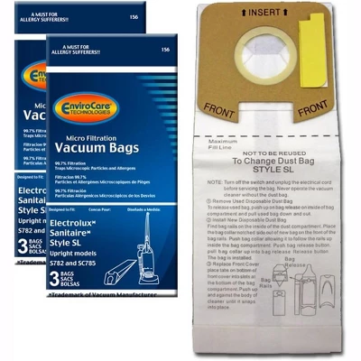 Eureka Electrolux Sanitaire Style SL Upright Models S782 And SC785 Micro Filtration Vacuum Bags 6 Pack 5 Eureka Electrolux Sanitaire Style SL Upright Models S782 And SC785 Micro Filtration Vacuum Bags 6 Pack - Image 5