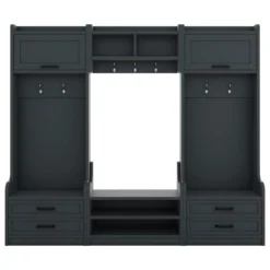 TIRAMISUBEST 4-in-1 Detachable Hall Tree With Storage And 7 Hooks- Antique Blue Entryway Organizer -Baxton Studio Shop GUEST bcba554e 9829 490a 94cb 7955aea68c8c