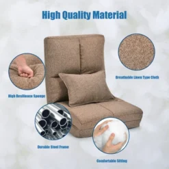 Costway Fold Down Chair Flip Out Lounger Convertible Sleeper Couch Futon Bed W/ Pillow -Baxton Studio Shop GUEST bcde3d88 3f2f 489c afa1 21dde2410183