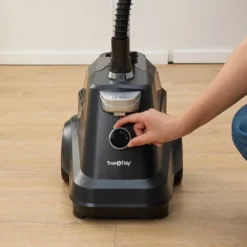 True & Tidy SX3 Industrial Garment Steamer With 3 Steam Settings And On/Off Pedal Black: 1800W, 90 Min Steam, 3L Tank -Baxton Studio Shop GUEST bd0e896e 25a0 4d43 8dbe 01c21cc998af