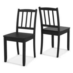 Costway Wood Dining Chair Set Of 2 With Rubber Wood Legs Curved Backrest For Kitchen White/Black/Brown -Baxton Studio Shop GUEST bd2a32a6 4880 44b9 b8ea 8985482ed7af