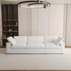 120.45" Cloud Modular Sectional Sofa With Thick Cushion, Minimalist Convertible Couch Deep Seat Couches For Living Room Sofa Sets -Baxton Studio Shop GUEST bd2e3140 2cdd 4ee3 b8ae 5f40dd5ee81e