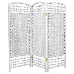 4 Ft. Tall Fiber Weave Room Divider (3 Panels) - Oriental Furniture -Baxton Studio Shop GUEST bd2f96e8 5985 4742 96ea f68d04d47831