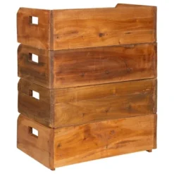 VidaXL Set Of 4 Wine Racks - Handmade Solid Reclaimed Wood Holder For 16 Bottles - Rustic Vintage Décor - Brown -Baxton Studio Shop GUEST bd474db2 2725 45e9 aca2 1c1885a4cd2c