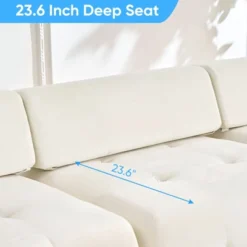 Mjkone U-Shaped Velvet Modular Sectional Sofa With Free Combination Ottoman,Convertible 4-Seater Sofa With Rivet Trim -Baxton Studio Shop GUEST bd5a7c81 eb88 44a6 af15 f04b612bf070