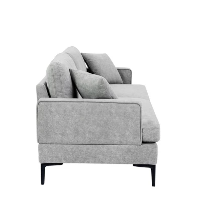 80.7" Modern Upholstered Loveseat Sofa With Metal Legs And 2 Pillows-ModernLuxe 5 80.7" Modern Upholstered Loveseat Sofa With Metal Legs And 2 Pillows-ModernLuxe - Image 5