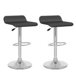 Set Of 2 Adjustable Curved Leatherette Barstool - Corliving -Baxton Studio Shop GUEST bdef15d5 5f79 4c9e 936d d16aa5e4c8a2