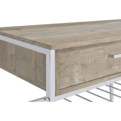 Coaster Melrose Modern 2 Shelf Wood/Metal Wine Cabinet With 2 Drawers Gray Washed Oak/Chrome 18 Coaster Melrose Modern 2 Shelf Wood/Metal Wine Cabinet With 2 Drawers Gray Washed Oak/Chrome -Baxton Studio Shop GUEST bdf50966 c9b1 4b55 a7f5 67f511cf0bc4