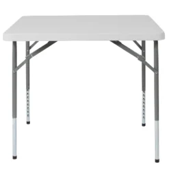 Flash Furniture 2.79-Foot Square Height Adjustable Granite White Plastic Folding Table -Baxton Studio Shop GUEST be00ecb6 1cfe 4557 af2a 627f5d4fb22b