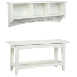 Shaker Cottage Storage Coat Hook With Bench Set - Alaterre Furniture -Baxton Studio Shop GUEST be0ba871 dcef 43f0 86ed 9cfc170742d9