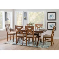 7pc Jackson Extendable Dining Table Set Dark Hazelnut - Powell Company