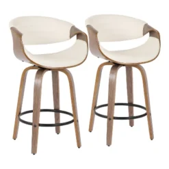 Set Of 2 Symphony Upholstered Counter Height Barstools - Lumisource -Baxton Studio Shop GUEST be57a7e0 8052 4def b083 092442a3b967