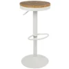 Set Of 2 Dakota Industrial Adjustable Barstool With Swivel White - Lumisource