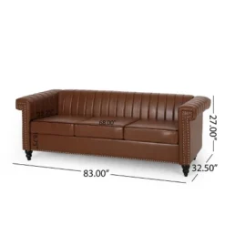 Drury Contemporary Channel Stitch 3 Seater Sofa With Nailhead Trim - Christopher Knight Home 20 Drury Contemporary Channel Stitch 3 Seater Sofa With Nailhead Trim - Christopher Knight Home -Baxton Studio Shop GUEST beab96b4 9dca 4205 8664 9aee7ced4b92