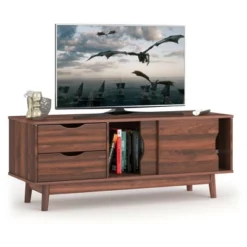 Costway TV Stand For TV Up To 60'' Media Console Table Storage With Doors Walnut/Oak 21 Costway TV Stand For TV Up To 60'' Media Console Table Storage With Doors Walnut/Oak -Baxton Studio Shop GUEST becfe95f 2e23 41db 9b52 c6ef70d07567