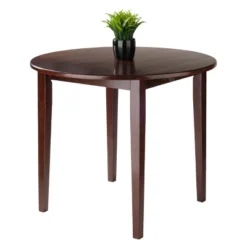 36" Clayton Round Drop Leaf Dining Table Walnut - Winsome -Baxton Studio Shop GUEST bf16dc31 2acb 49de b9dc 1ffb2f8373ff