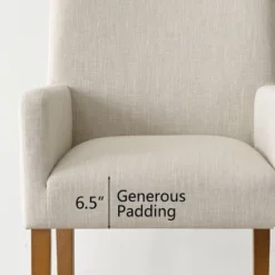 Set Of 6 Upholstered Dining Chairs, Modern Linen Armchairs With Solid Wood Legs, Comfortable Accent Chairs For Dining Room & Kitchen-Maison Boucle -Baxton Studio Shop GUEST bf2a4353 cee6 4a3e 899b c2e16f226861