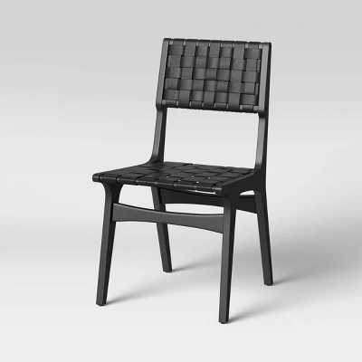 Ceylon Woven Dining Chair Black - Threshold™: Rubberwood Frame, Polyester Accents, 250lb Capacity 1 Ceylon Woven Dining Chair Black - Threshold™: Rubberwood Frame, Polyester Accents, 250lb Capacity