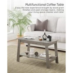 2-Tier Industrial Coffee Table With Storage Shelf For Small Apartment Living Room -Baxton Studio Shop GUEST bf750db2 b800 4983 b65e 8f4ea44a5ab7
