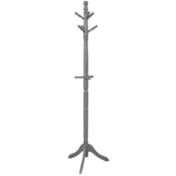Costway Coat Rack Wooden Hall Tree 2 Adjustable Height W/ 9 Hooks WalnutBlack Grey 19 Costway Coat Rack Wooden Hall Tree 2 Adjustable Height W/ 9 Hooks WalnutBlack Grey -Baxton Studio Shop GUEST bfbc3a46 82c6 4033 a622 6d4c44de2eb9