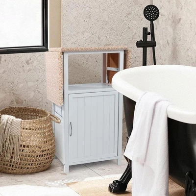 ORRD Solid Wood Folding Ironing Board With Storage Cabinet Heat Resistant Sponge For Small Spaces Laundry Room Antique White 2 ORRD Solid Wood Folding Ironing Board With Storage Cabinet Heat Resistant Sponge For Small Spaces Laundry Room Antique White - Image 2