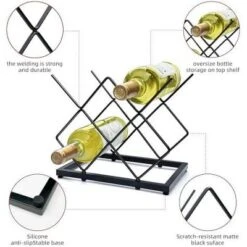 Itopfox Small Wine Rack Countertop, 5-Bottle Metal Holder For Home Kitchen Bar, Tabletop Storage For Cabinet Pantry -Baxton Studio Shop GUEST bffa8d88 20dc 4d3c 9c9c b79476220b44