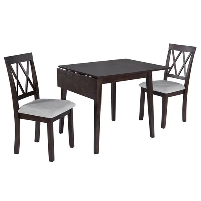 Foldable Dining Table Set For Small Space, 5 Pcs Set Farmhouse Style, Small Kitchen Table Set With Drop Leaf And 4 Dining Upholstered Chairs, Black 11 Foldable Dining Table Set For Small Space, 5 Pcs Set Farmhouse Style, Small Kitchen Table Set With Drop Leaf And 4 Dining Upholstered Chairs, Black - Image 11