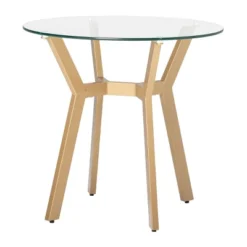 24" Architect Round End Table Gold/Clear Glass - Studio Designs Home -Baxton Studio Shop GUEST c0316529 6ef4 4f78 91be 33b61c2aebf2
