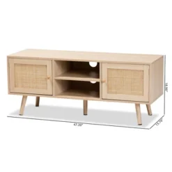 Sebille Wood With Natural Rattan 2 Door TV Stand For TVs Up To 45" Light Brown - Baxton Studio 17 Sebille Wood With Natural Rattan 2 Door TV Stand For TVs Up To 45" Light Brown - Baxton Studio -Baxton Studio Shop GUEST c064a611 a2e5 4643 b0a7 c85d358b5de9