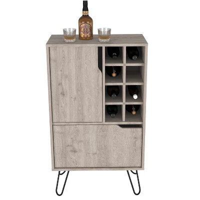 Gulches Light Gray L Bar Cabinet: Stylish Wine Storage For Narrow Spaces 2 Gulches Light Gray L Bar Cabinet: Stylish Wine Storage For Narrow Spaces - Image 2