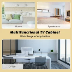 Costway TV Stand Entertainment Center For TV's Up To 65'' W/ Storage Cabinets Walnut -Baxton Studio Shop GUEST c0b527c2 81a6 4ad1 a2f0 3f4090c85ba4