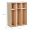 ECR4Kids Streamline 3-Section Toddler Coat Locker, Kids Furniture, Natural