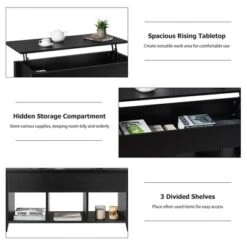 Costway Lift Top Coffee Table W/ Storage Compartment Shelf Living Room Furniture Black 17 Costway Lift Top Coffee Table W/ Storage Compartment Shelf Living Room Furniture Black -Baxton Studio Shop GUEST c0bd10f0 fdef 4924 8197 f6163e70f99e