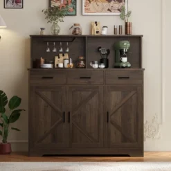 Farmhouse Sideboard Buffet Cabinet With Microwave Stand – Barn Doors, Drawers & Shelves 13 Farmhouse Sideboard Buffet Cabinet With Microwave Stand – Barn Doors, Drawers & Shelves -Baxton Studio Shop GUEST c0e027bb 912d 4da7 9be8 84aff9e2d776