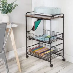 Honey-Can-Do 3 Tier Kitchen Cart With Pull-Out Baskets -Baxton Studio Shop GUEST c0e1245f 1bee 4b91 aa9a 4267d6081921