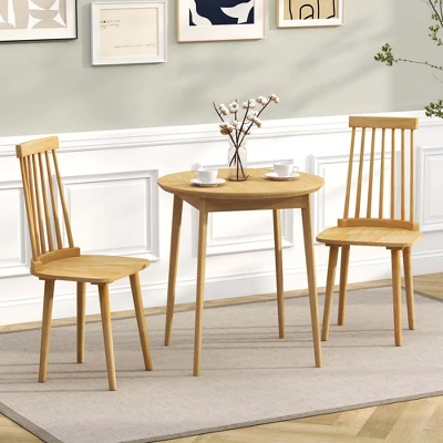 Costway Windsor Dining Chairs Set Of 2/4 Dining Chairs With High Spindle Back Natural 1 Costway Windsor Dining Chairs Set Of 2/4 Dining Chairs With High Spindle Back Natural