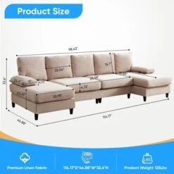 Mjkone U Shaped Sectional Sofa, 4-Seat Modular Sofa, Living Room Modern Couch With Chaise 15 Mjkone U Shaped Sectional Sofa, 4-Seat Modular Sofa, Living Room Modern Couch With Chaise -Baxton Studio Shop GUEST c0f6dca0 a2bb 4e59 b543 125972223955