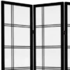 6 Ft. Tall Canvas Double Cross Room Divider - Black (6 Panels)