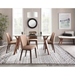 42" Folia Bench Polyester/Wood Walnut/Cream - LumiSource -Baxton Studio Shop GUEST c129f4e8 4e99 4a54 9738 9a6c886b547d