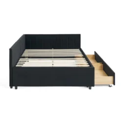 Tiramisubest Full Size Bed Frame Tufted Daybed Velvet Upholstered Frame Storage Drawers Living Room Bedroom Eucalyptus Wood Frame -Baxton Studio Shop GUEST c142d4e5 f404 41c3 9f80 d48ebdaa5776