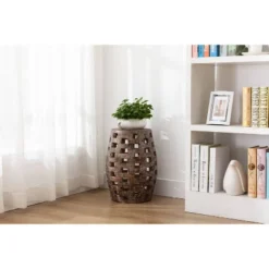 18" Hampton Side Table Weathered - Boraam -Baxton Studio Shop GUEST c14f7dcc e18f 495d 8a2e 954734269caf